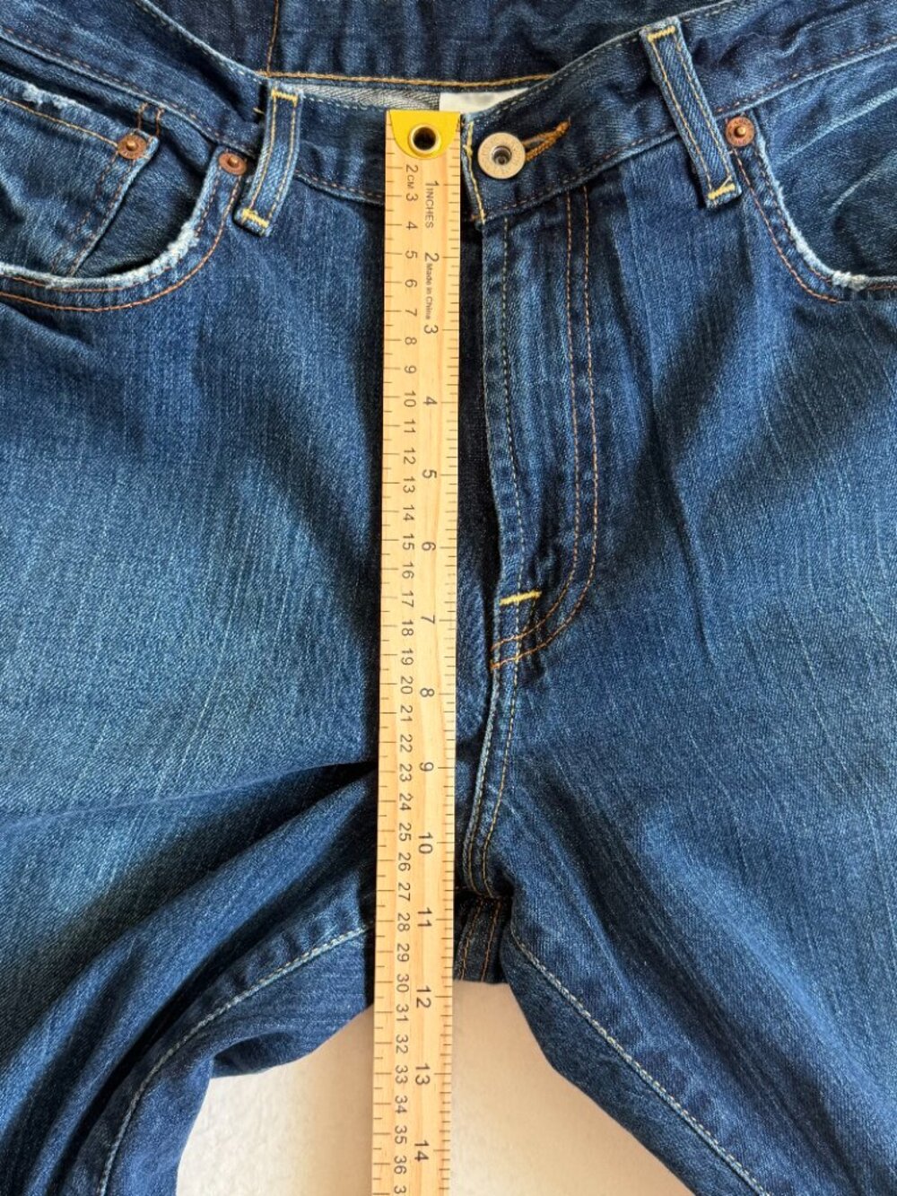 Lucky Brand Jeans Mens 32 Blue Straight Leg Dungarees Denim 32x31 Casual - Picture 7 of 14